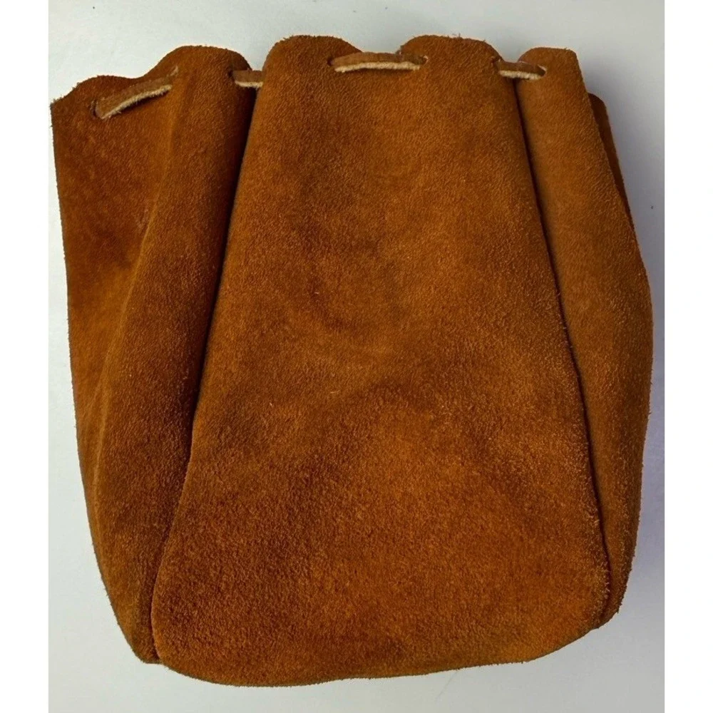 Vintage Leather‎ Shell Ammunition Drawstring Pouch Bag Fishing Reel Case 3j1